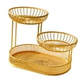 thumbnail image 3 of Cesta de frutas de 3 capas, soporte para frutero, cuenco para servir, soporte de malla metálica para frutas, estante de almacenamiento para verduras oro, 3 of 9