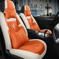 thumbnail image 4 of Funda de cuero PU para asiento delantero y trasero, protector de alfombrilla para cojín trasero de coche, antideslizante, transpirable, accesorios para coche, 4 of 5