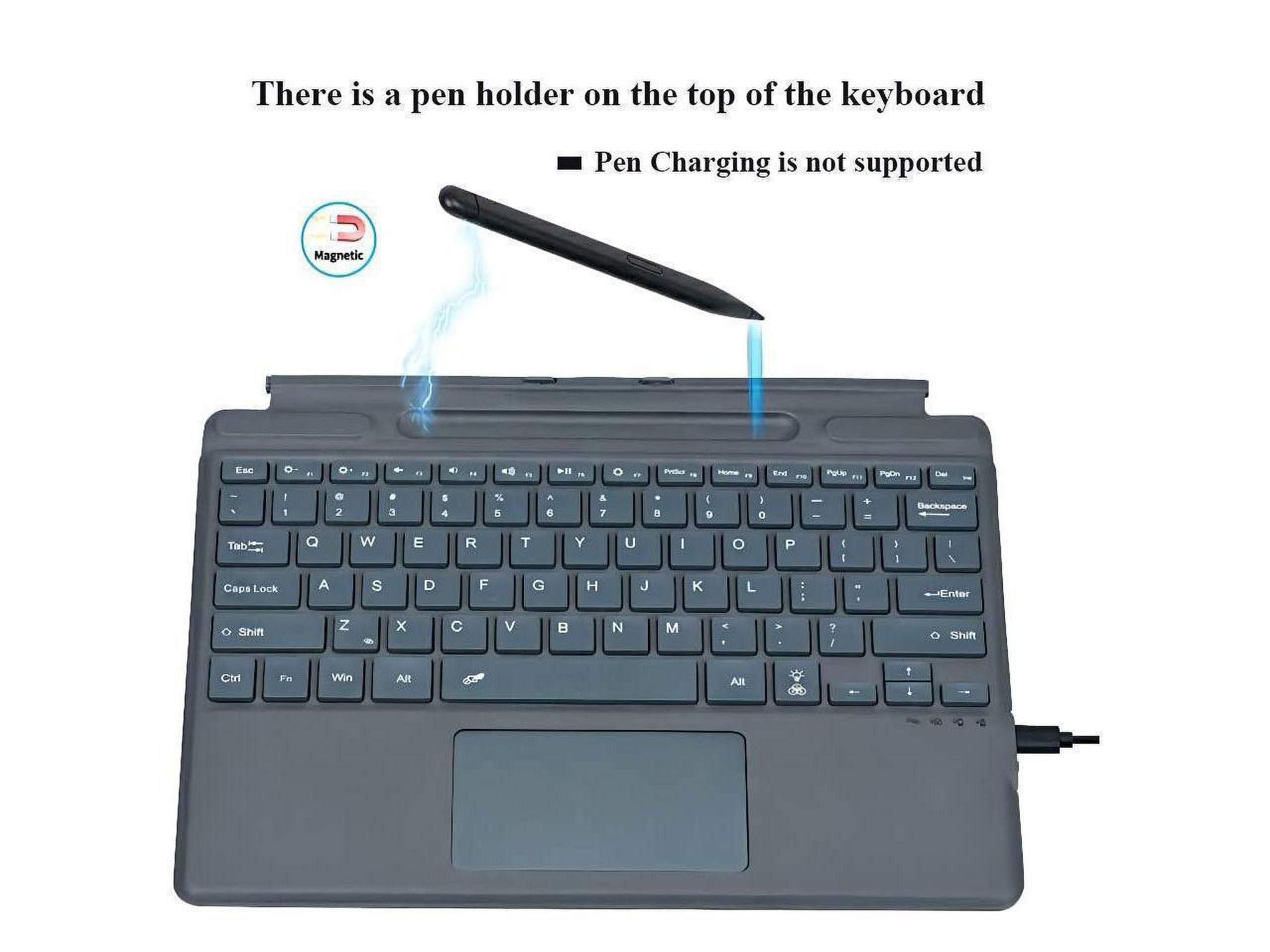Type Cover for 13 inch Microsoft Surface Pro 10 / Pro 9 / Pro 8 / Pro X Portable Bluetooth Wireless Keyboard with Touchpad / Pencil Holder