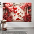 thumbnail image 4 of 10 x 6.5 ft Valentine's Day Photo Backdrop Rose Wall Wedding Bridal Shower Decoration Backdrop Brick Wall Red Rose Love Heart Party Decor Banner Romantic Lover Portrait Props, 4 of 5
