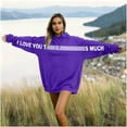 thumbnail image 6 of I Love You This Much Couples Hoodies Matching Outfits for Couples Cute Graphic Funny Oversized Pullover Drop Shoulder Sweatshirts with Pocket, 6 of 8