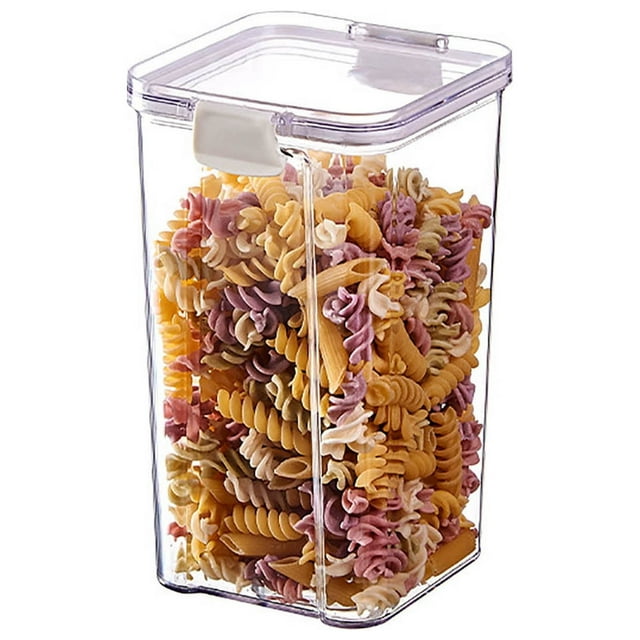 Aodebiao Airtight Plastic jar with lid , Plastic Storage Containers with Lids, Glass Canister, Mason Jars,Buckle Fastening Jar for Kitchen Canning, Oat, Coffee, Pasta, Snack, Nut, Candy