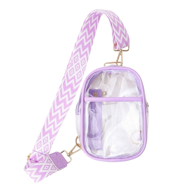 RoamHome Clear PVC Shoulder Bag - Waterproof Crossbody Bag for Beach, Travel & Daily Use | Lightweight Chest Bag with Adjustable Strap, Multiple Pockets, for Women & Youth(6x8in)