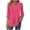 Hot Pink, variant on Women's Polka Pot T-Shirts Trendy V-Neck Shirt Long Sleeve Button Tees Casual Fashion Shirts Classic Fit Pullover Tops (S, Brown)