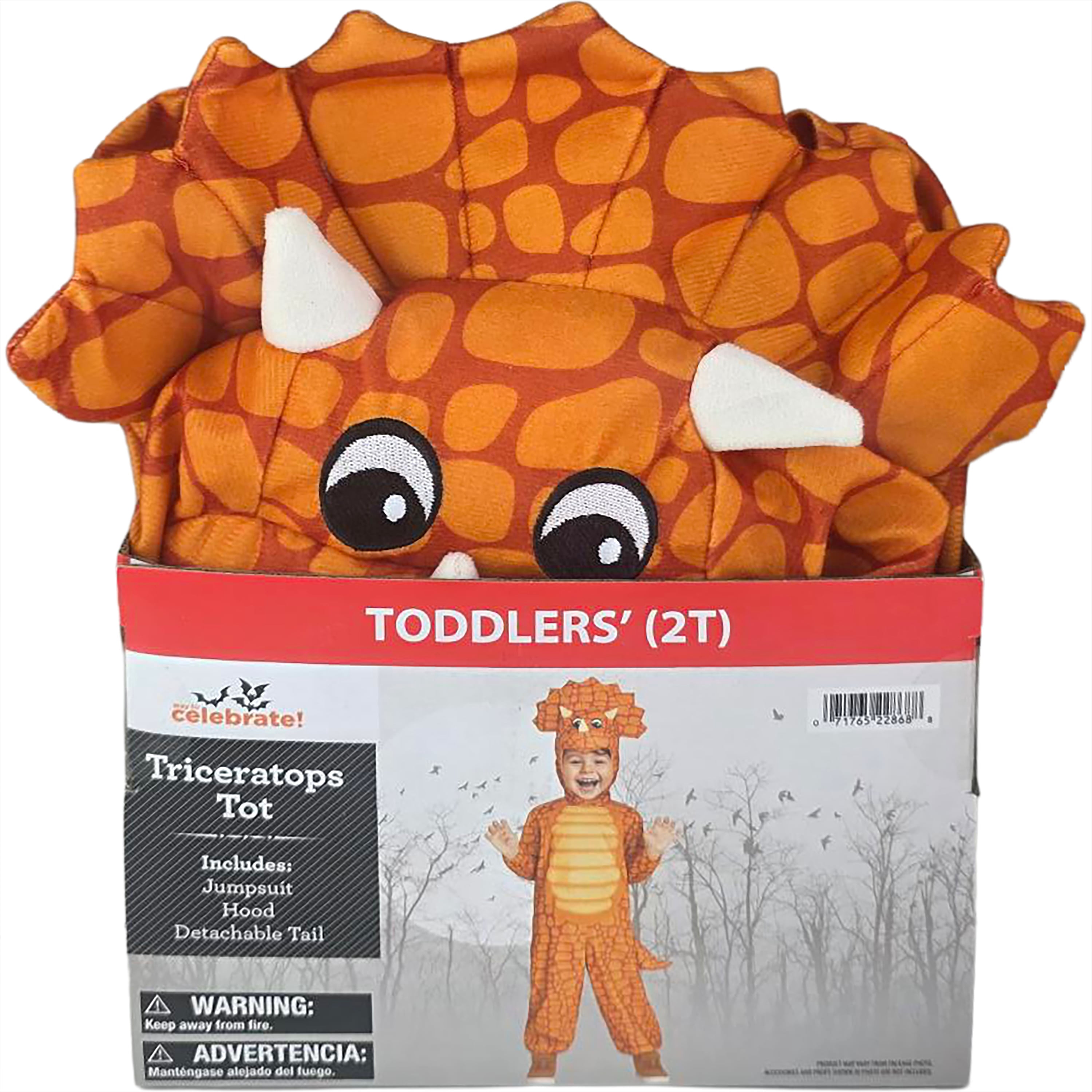 Triceratops Halloween Costume for Toddler Boys, Size 3-4T, by Way to Celebrate