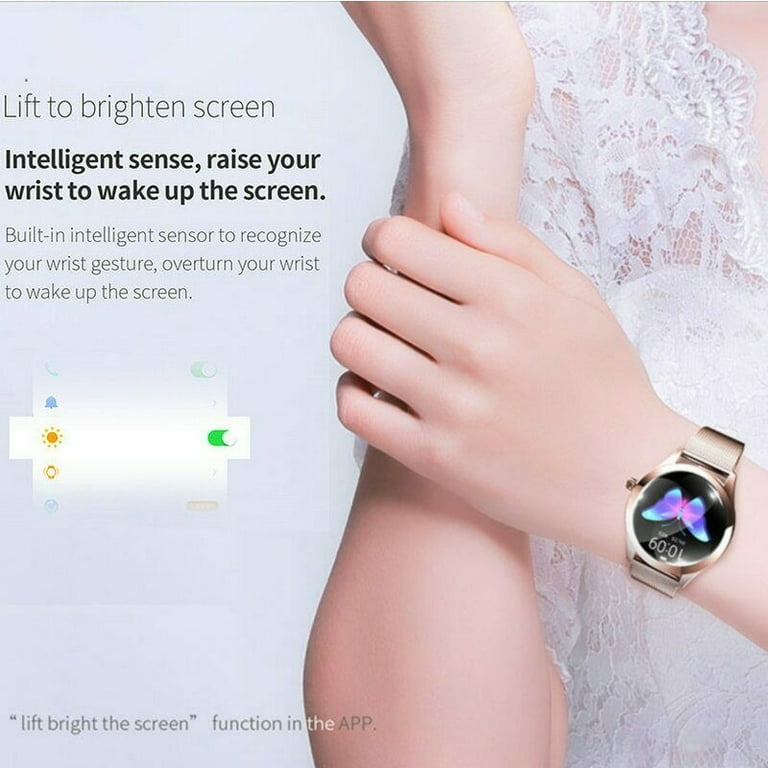 KW10 Women Smart Watch Waterproof Bluetooth Heart Rate Monitor Wrist Band Gold