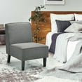 thumbnail image 5 of Gymax Armless Accent Chair Modern Fabric Single Sofa w/Rubber Wood Legs Grey, 5 of 10