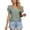 Green, variant on Kingdiese Womens Summer Casual V Neck Short Sleeve T Shirt Loose Fit Double Layer Sleeve And Collar Top Trashier Shirts, Size XXL