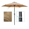 thumbnail image 4 of 9FT Outdoor Patio Umbrella, Hanging Cantilever Umbrella with 6 Steel Ribs & 1.49'' Steel Pole, Offset Umbrella with Convenient Crank System & Waterproo Polyester Canopy, Brown, 4 of 7