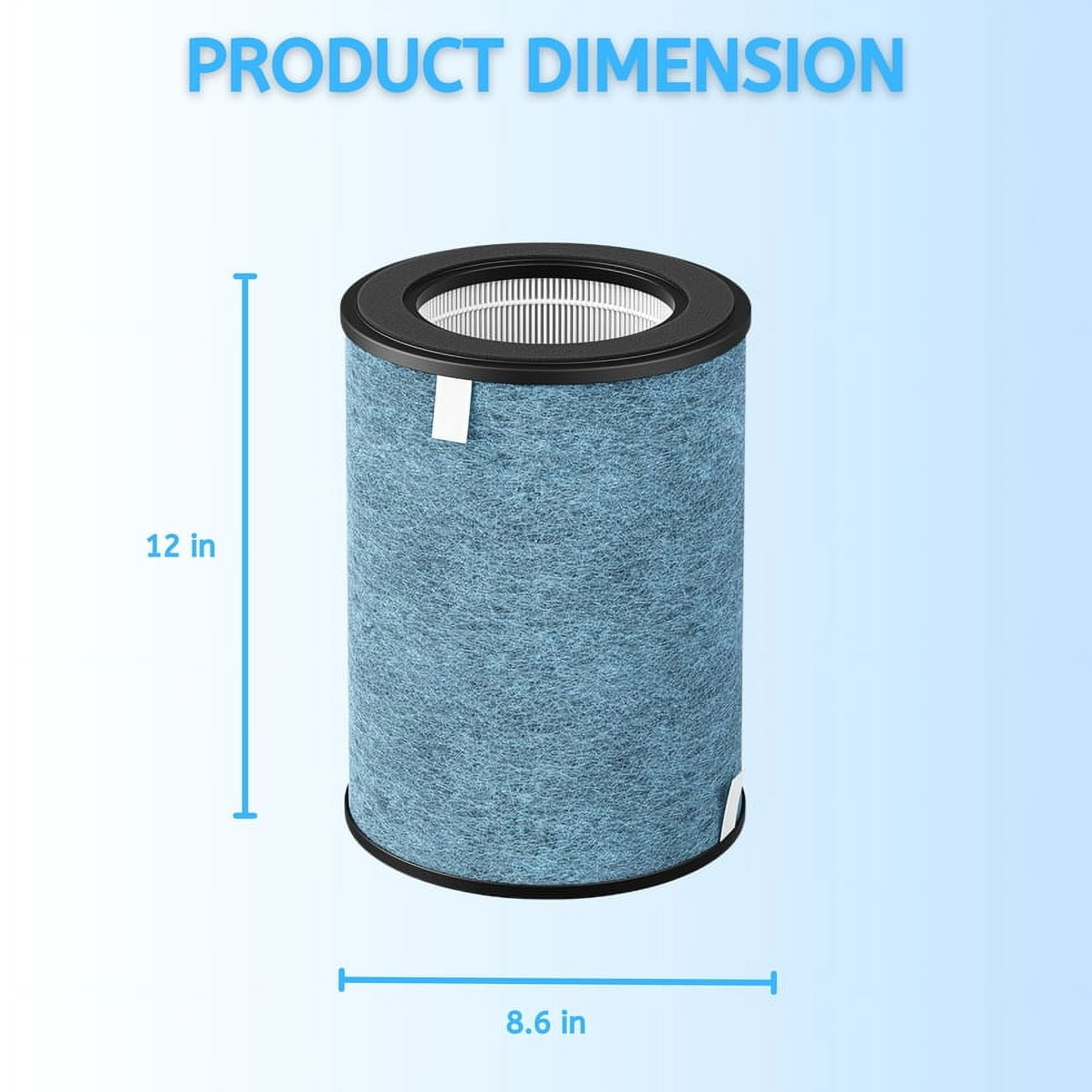 Nispira HP302 3-in-1 True HEPA Activated Carbon Filter Replacement | Compatible with Shark Air Purifier MAX HP200 HP300 HC500 Series | Part # HE2FKBAS, HE2FKBASMB | 2 Pack