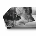 thumbnail image 3 of Wolf Soft Flannel Fleece Blanket, Animal Profile Portrait in the Nature Wildlife Carnivore Greyscale Canine Photography, Cozy Plush for Indoor and Outdoor Use, 60" x 80", Pale Grey, by Ambesonne, 3 of 6