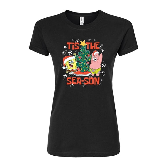 SpongeBob SquarePants - Tis The Season - Juniors Fitted Graphic T-Shirt