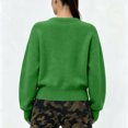 thumbnail image 4 of Women Cardigan Sweaters Long Lantern Sleeve Gold Button Front Loose Fit Soft Fuzzy Knitted Jacket Casual Cropped Outerwear, 4 of 5