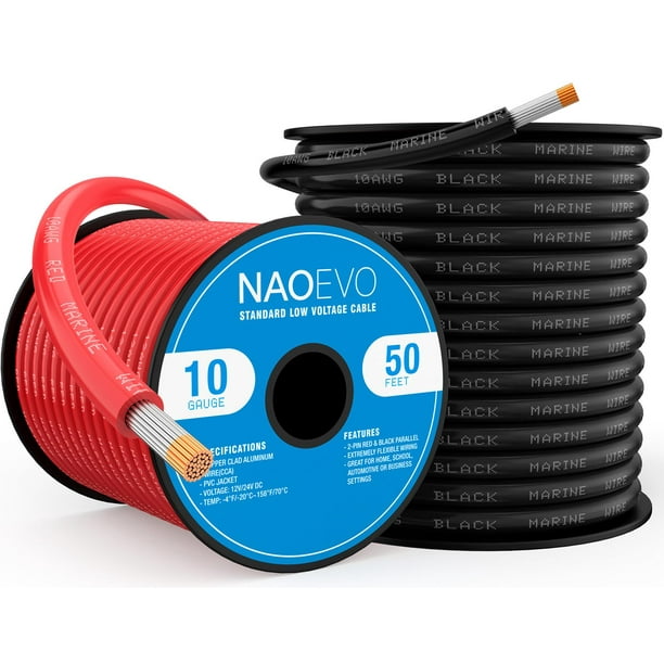 Marine Wire NAOEVO, cobre estañado, PVC, calibre 10, 15 m, IP68