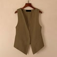 thumbnail image 2 of Womens Linen Vest Tops Sleeveless Spring Summer Vest Coat Top Fashion Tops Women Bartender Top Women Long Sleeves Top Women 3 Pk Compression Shirt Bra Camisole Beach Tops for Women plus Size Apparel T, 2 of 4