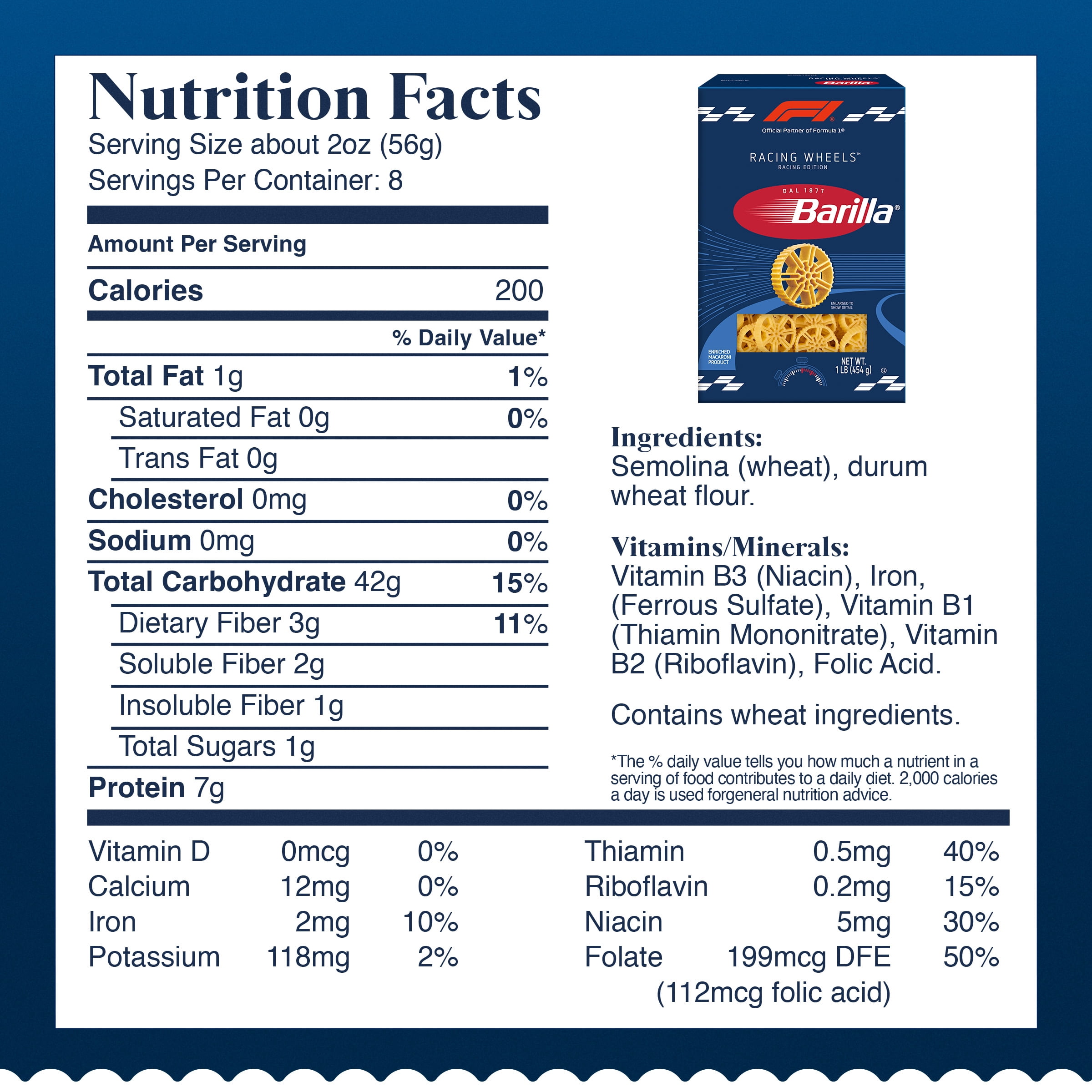 Barilla Racing Wheels Pasta, 16 oz. Box, Racing Edition Non-GMO Pasta