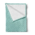 thumbnail image 2 of Art Deco Soft Flannel Fleece Throw Blanket, Oriental Style Repeating Curlicue Circular Pattern in Design Print, Cozy Plush for Indoor and Outdoor Use, 50" x 60", Seafoam White, by Ambesonne, 2 of 5