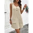 thumbnail image 4 of DOKOTOO Sleeveless Tank Dress for Women Buttons Mini Dresses with Pockets, 4 of 9
