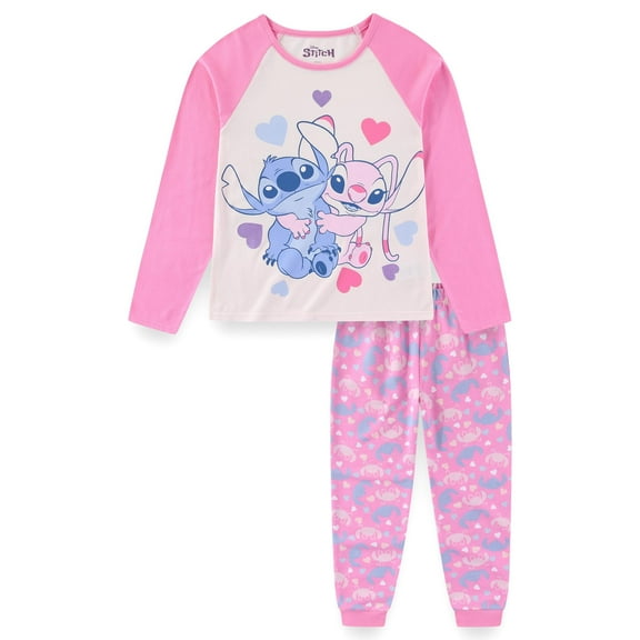 Disney Lilo & Stitch Long Sleeve Shirt and French Terry Pants Set (Girls), 2 Piece Set, Sizes 4-12