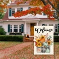 thumbnail image 2 of Sm:)e Bow Pumpkin Sunflower Floral Outdoor Flag, 12 x 18 Inch, Burlap, Double-Sided, Fall Garden, 2 of 7