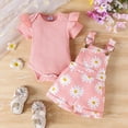 thumbnail image 4 of HCNTES Toddler Girl Clothes Newborn Infant Baby Outfits Ruffle Romper+ Soft Shorts + Cute Headband Sets For 6 12 18 24 Months Dailywear(Z01-Pink,12-18 Months), 4 of 9