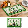 thumbnail image 6 of St. Patrick's Day Placemats Set of 4 Green Hat Gnome Lucky Shamrock Coin Linen Texture Green Plaid Heat Insulation Washable Place Mats, Non-Slip Table Mats for Dining Table Kitchen,13x19 Inch, 6 of 9
