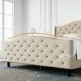 thumbnail image 4 of EastVita King Size Platform Bed Frame Upholstered Diamond Tufted Platform Bed, King, Beige, 4 of 6