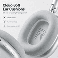 thumbnail image 4 of Y01 Steel Headband Bluetooth 5.3 Over-Ear Headphones with Active Noise Cancelling, Hi-Res Audio, 48H Playtime, Built-in Mic, Foldable, White, 4 of 6