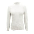 thumbnail image 5 of LOVZFMLL Women's Sweaters Turtleneck Ribbed Pullover Solid Color Classic Basic Elegant Slim Undershirt Tops Warm Fall Winter Clothes, 5 of 6