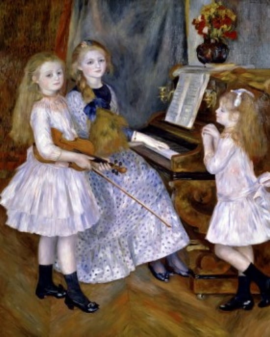 Portrait of the Daughters of Catulle Mendes (Portrait des Filles de Catulle Mendes) Pierre-Auguste Renoir (1841-1919French) Annenberg Collection Palm Springs California Canvas Art - Pierre-Auguste