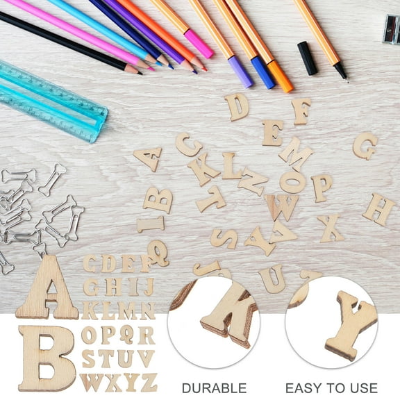 Supvox Small Wooden Alphabets Beige Wood Craft Letters for Scrapbooking Imikeya 200Pcs