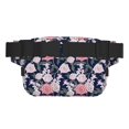 thumbnail image 3 of Picia Rose Flowers Print Square Double-Layer Waist Bag Mini Adjustable Waist Belt Bag Exercise Running Travel Hiking, 3 of 9
