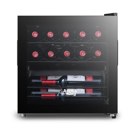 Arctic King 14-Bottle 17.3-inch Wine Cooler, Full Glass Door, ARW14B0ABB