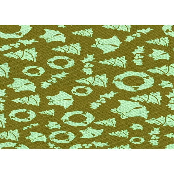 Ahgly Company Machine Washable Indoor Rectangle Transitional Dark Yellow Green Area Rugs, 2' x 3'