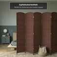thumbnail image 6 of Red Lantern 7 ft. Tall Diamond Weave Room Divider - Dark Red - 6 Panel, 6 of 6