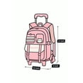 thumbnail image 5 of Wadan 17-Inch 6-Wheel Rolling Daily School Backpack – Stylish Trolley & Shoulder Bag for Girls, 5 of 8