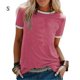 thumbnail image 1 of Camiseta de mujer Blusa informal de manga corta con costuras en bloques de color, rojo vino, XL seitruly AP002400-14, 1 of 7