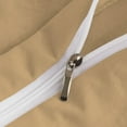 thumbnail image 4 of DNG Creations 1 Piece Double Ruffle Duvet Cover With Zipper Closure ( Solid Taupe ) All-Season 100% Egyptian Cotton, 800 Thread Count ( Oversized King - Size ), 4 of 6