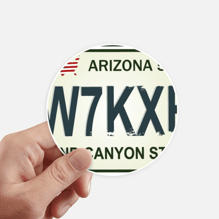American Car Licence Number Pattern Sticker Round Wall Suitcase Laptop Label Bumper