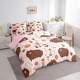 thumbnail image 2 of Erosebridal Capybara Lover Kids Bedding Comforter Set, Spring Flower Queen Bedding Sets, Pink Reversible, 7-Piece, 2 of 7