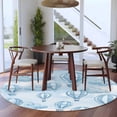 thumbnail image 3 of Blue Ombre Hot Air Balloon Round Area Rug 5Ft Washable Circle Rugs for Living Room Bedroom, Modern Balloon Float Clouds Non-Slip Carpet Floor Mats Indoor Outdoor Carpet Runner Aesthetic Home Decor, 3 of 8