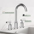 thumbnail image 4 of Hupicker 8 Inch Bathroom Faucet, Brushed Gold Widespread Bathroom Sink Faucet, Bathroom Faucet for Sink 3 Hole with Stainless Steel Pop-up Drain, Modern and Beautiful for Bathroom-Chromium Plating, 4 of 6