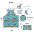 thumbnail image 7 of Cartoon Construction Vehicles Barriers Blue Apron-Garden Aprons for Women with Pockets-Cotton Linen Waterproof Kitchen Cooking Gardening Aprons Adjustable for Kitchen,Cooking,BBQ and Salon 33x27 Inch, 7 of 7