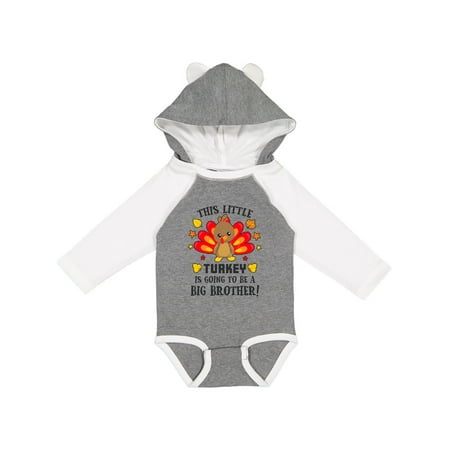 

Inktastic This Little Turkey is Going to Be a Big Brother Gift Baby Boy Long Sleeve Bodysuit