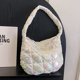thumbnail image 4 of Bolsa de viaje para mujer, bolsa acolchada de algodón acolchado informal, bolsas para axilas para mujer (blanco) Tmvgtek Para Estrenar, 4 of 9