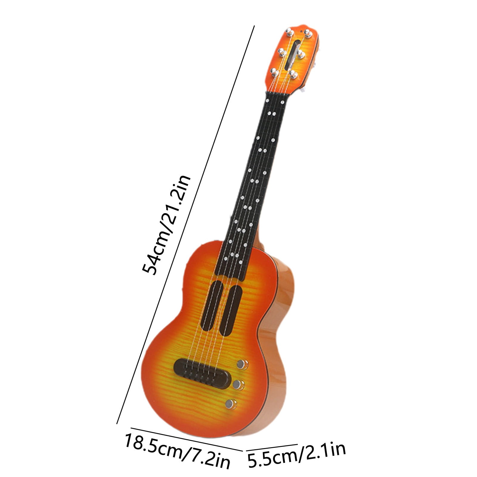 Kids Electric Guitar Toy Simulation Ukulele with Touch Sensitive Strings Adjustable Tuning Pegs Educational Musical Instrument for Children(Brown)
