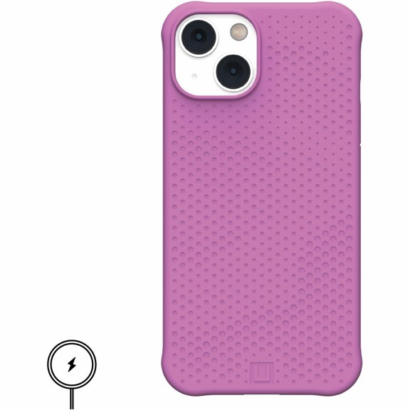 [U] by UAG iPhone 14 Case Purple Orchid 6.1" Dot Built-in Magnet Compatible with MagSafe Charging Slim Lightweight Dropproof Silicone Protective Cover by URBAN ARMOR GEAR