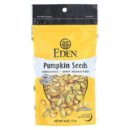 Eden Foods Organic Pumpkin Seeds – Dry Roasted – pack of 15 – 4 Oz.