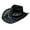 Black, variant on Grandest Birch Summer Straw Hat Hollow Out Foldable Adjustable Bead Decor Curled Edge Windproof Strap Western Cowboy Style Solid Color Outdoor Cap ,Gift