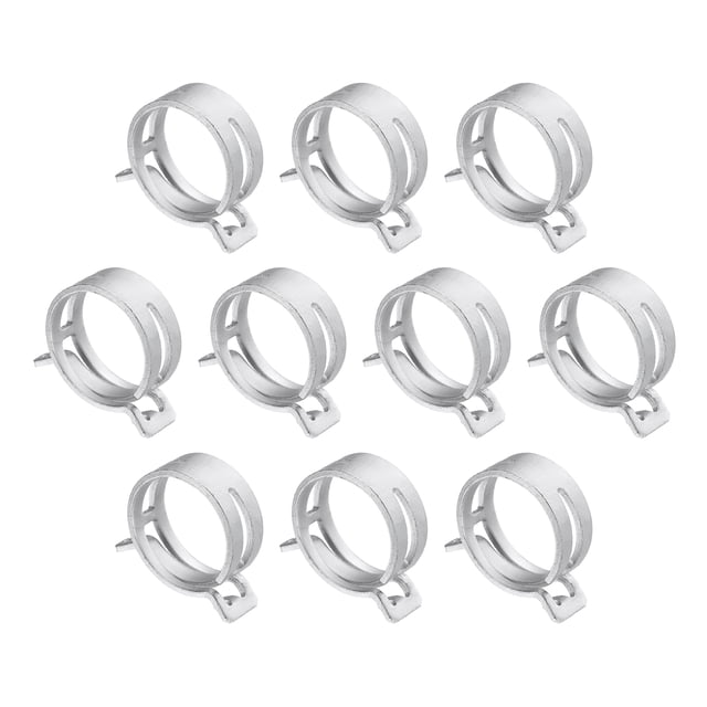 Uxcell 10pcs Abrazaderas de Manguera Tipo Banda de Resorte 25mm Clip de Manguera de Combustible Abrazadera de Manguera de Silicona Clip de Manguera de Vacío Abrazadera de Tubo de Baja Presión